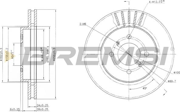 Bremsi CD7193V - Гальмівний диск autocars.com.ua