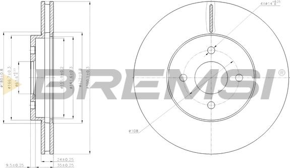 Bremsi CD7195V - Гальмівний диск autocars.com.ua