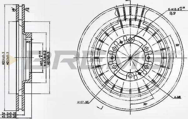 Bremsi CD7212V - Гальмівний диск autocars.com.ua