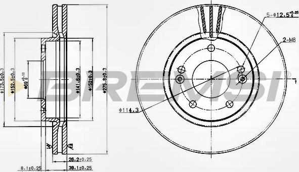 Bremsi CD7239V - Гальмівний диск autocars.com.ua