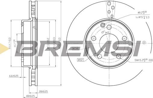 Bremsi CD7252V - Гальмівний диск autocars.com.ua