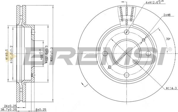 Bremsi CD7270V - Гальмівний диск autocars.com.ua