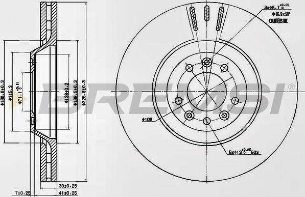 Bremsi CD7274V - Гальмівний диск autocars.com.ua