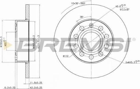 Bremsi CD7276S - Гальмівний диск autocars.com.ua