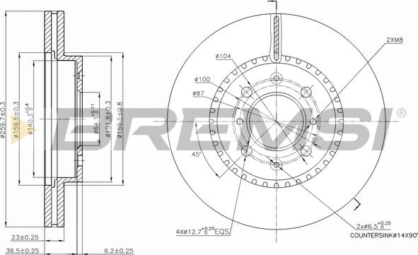 Bremsi CD7281V - Гальмівний диск autocars.com.ua