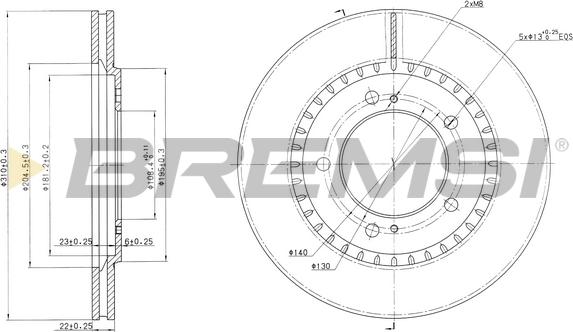 Bremsi CD7282V - Гальмівний диск autocars.com.ua