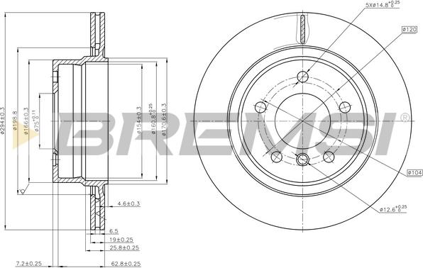 Bremsi CD7285V - Гальмівний диск autocars.com.ua