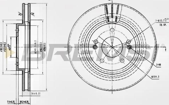 Bremsi CD7292V - Гальмівний диск autocars.com.ua