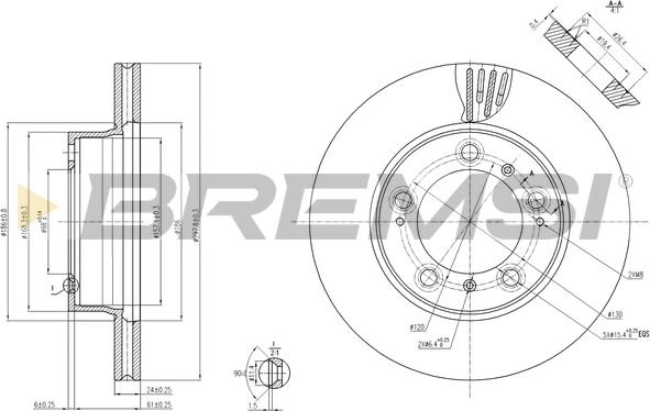 Bremsi CD7293V - Гальмівний диск autocars.com.ua