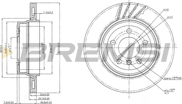 Bremsi CD7297V - Гальмівний диск autocars.com.ua