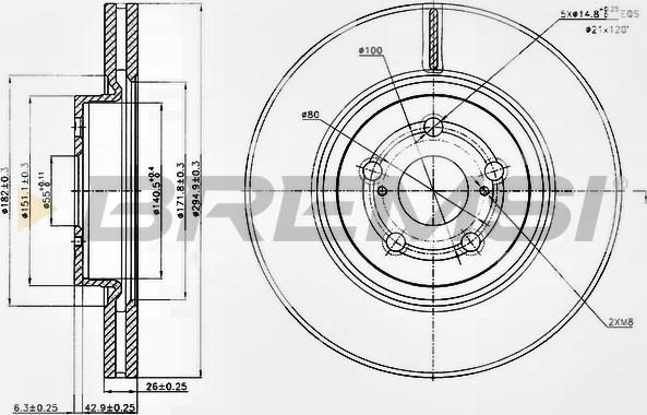 Bremsi CD7315V - Тормозной диск autodnr.net