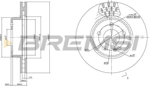 Bremsi CD7331V - Гальмівний диск autocars.com.ua