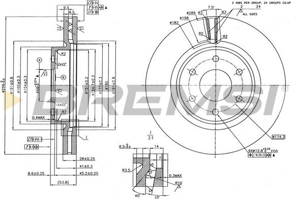 Bremsi CD7332V - Гальмівний диск autocars.com.ua