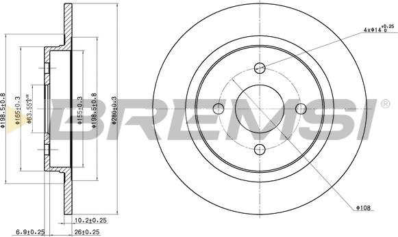 Bremsi CD7367S - Гальмівний диск autocars.com.ua