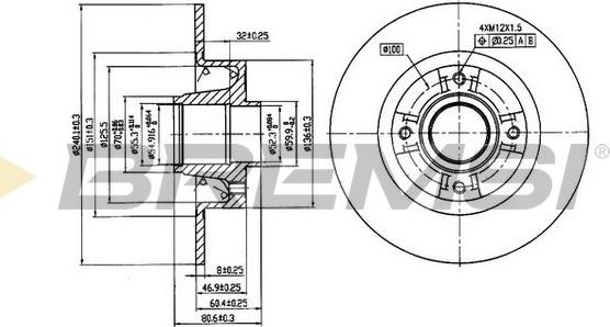 Bremsi CD7369S - Гальмівний диск autocars.com.ua