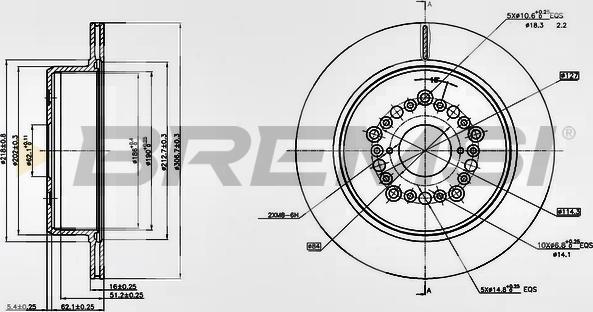 Bremsi CD7375V - Гальмівний диск autocars.com.ua