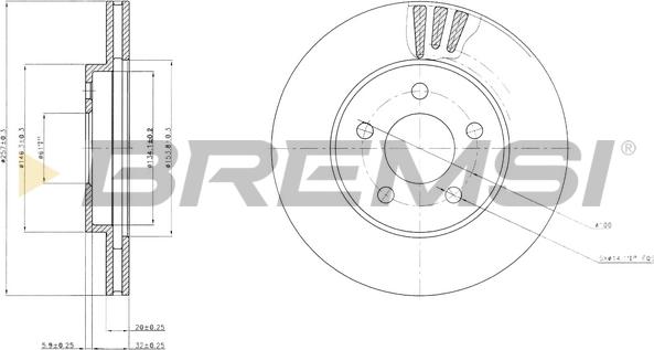 Bremsi CD7376V - Гальмівний диск autocars.com.ua