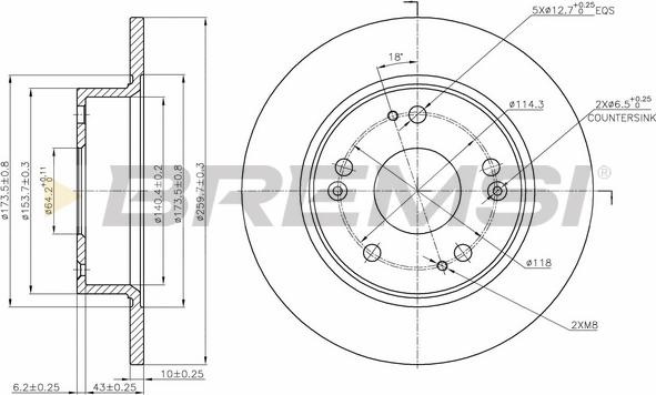 Bremsi CD7390S - Гальмівний диск autocars.com.ua