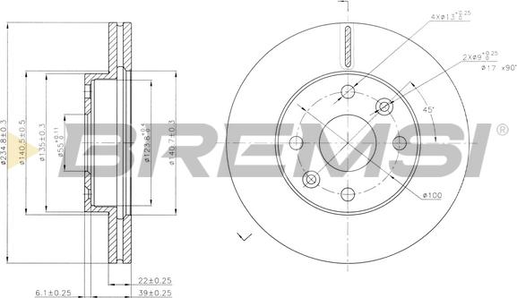 Bremsi CD7391V - Гальмівний диск autocars.com.ua