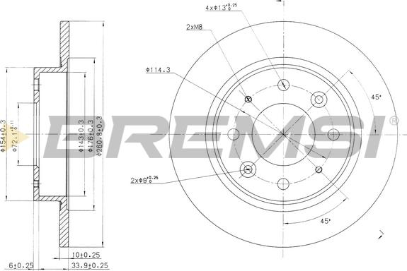 Bremsi CD7395S - Гальмівний диск autocars.com.ua