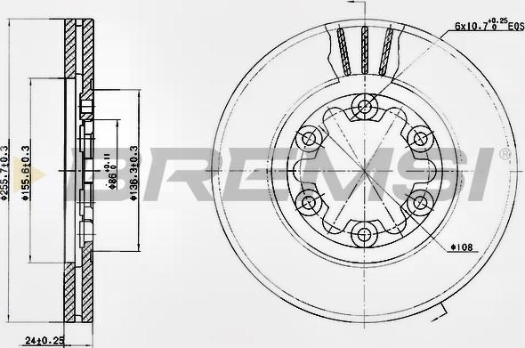 Bremsi CD7398V - Гальмівний диск autocars.com.ua