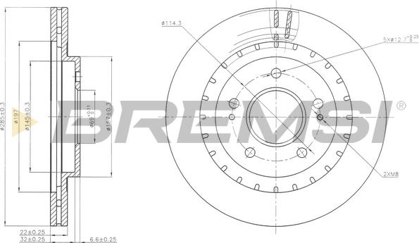 Bremsi CD7399V - Гальмівний диск autocars.com.ua