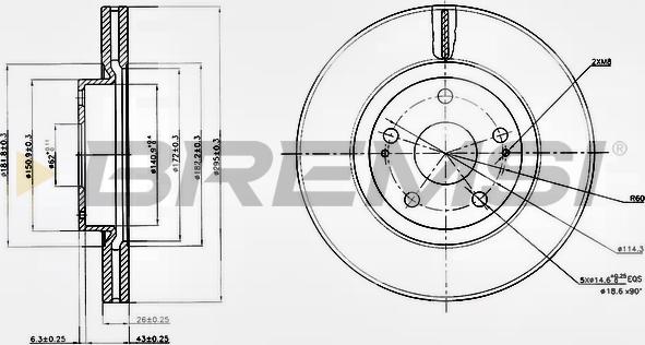 Bremsi CD7401V - Гальмівний диск autocars.com.ua