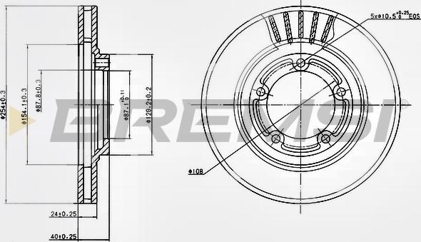 Bremsi CD7404V - Гальмівний диск autocars.com.ua