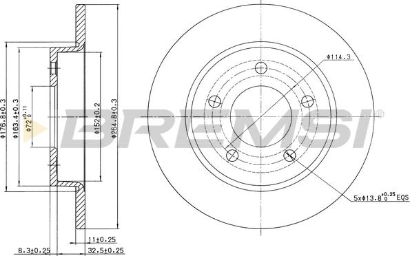 Bremsi CD7420S - Тормозной диск autodnr.net