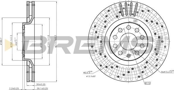 Bremsi CD7422V - Гальмівний диск autocars.com.ua