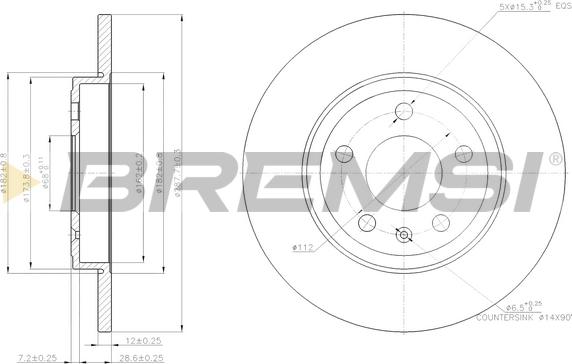 Bremsi CD7423S - Гальмівний диск autocars.com.ua