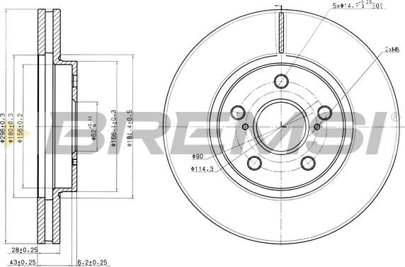 Bremsi CD7446V - Гальмівний диск autocars.com.ua