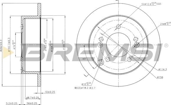 Bremsi CD7447S - Гальмівний диск autocars.com.ua