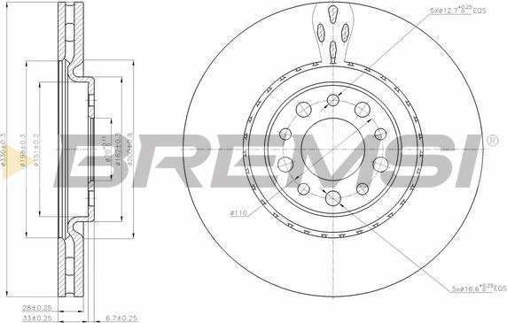 Bremsi CD7455V - Гальмівний диск autocars.com.ua