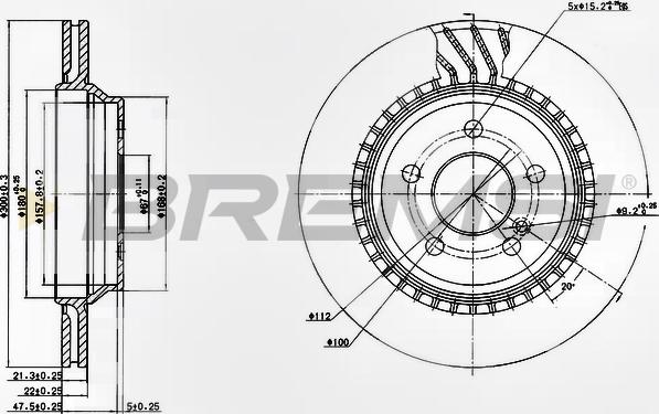 Bremsi CD7457V - Гальмівний диск autocars.com.ua