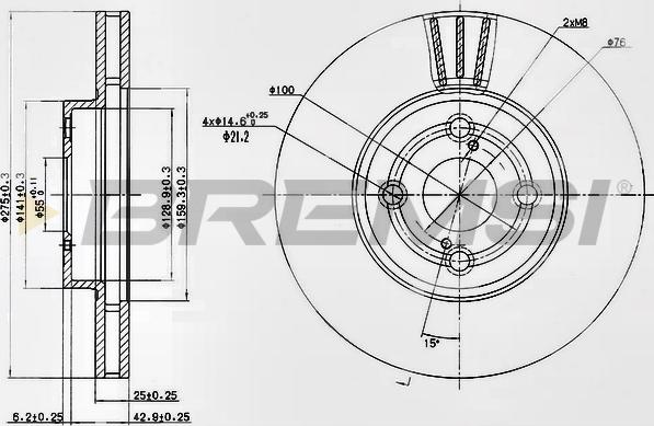 Bremsi CD7461V - Гальмівний диск autocars.com.ua