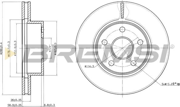 Bremsi CD7471V - Гальмівний диск autocars.com.ua