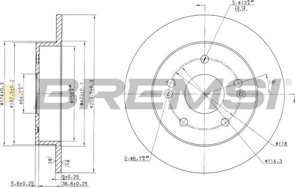 Bremsi CD7483S - Гальмівний диск autocars.com.ua