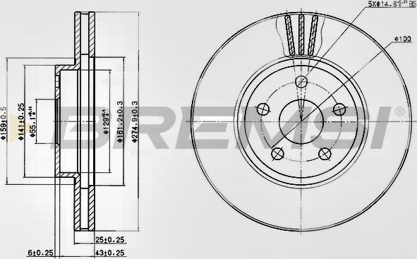 Bremsi CD7484V - Тормозной диск autodnr.net