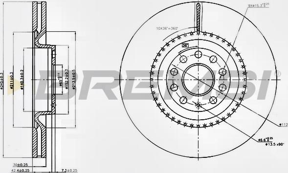 Bremsi CD7504V - Гальмівний диск autocars.com.ua