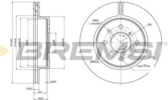 Bremsi CD7509V - Гальмівний диск autocars.com.ua