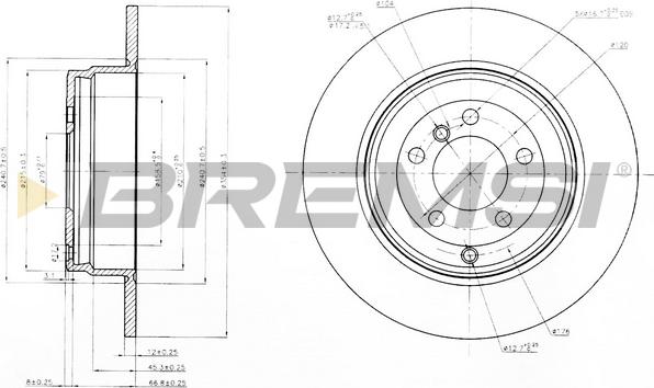 Bremsi CD7518S - Гальмівний диск autocars.com.ua