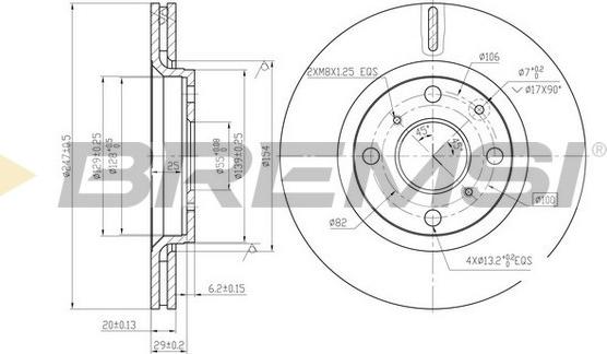 Bremsi CD7527V - Гальмівний диск autocars.com.ua