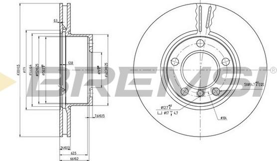 Bremsi CD7536V - Гальмівний диск autocars.com.ua