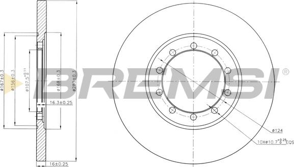 Bremsi CD7537S - Гальмівний диск autocars.com.ua