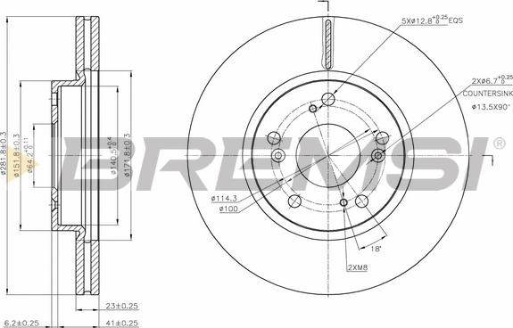 Bremsi CD7539V - Гальмівний диск autocars.com.ua