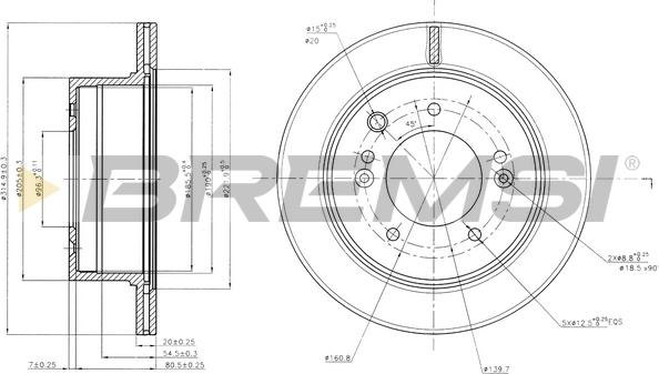 Bremsi CD7543V - Тормозной диск autodnr.net