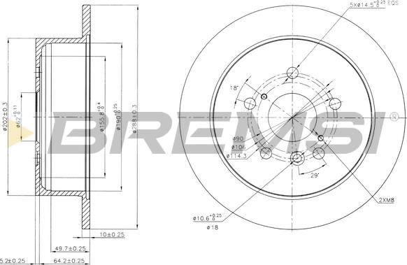 Bremsi CD7545S - Гальмівний диск autocars.com.ua