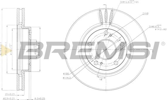 Bremsi CD7557V - Гальмівний диск autocars.com.ua