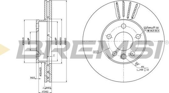 Bremsi CD7559V - Гальмівний диск autocars.com.ua